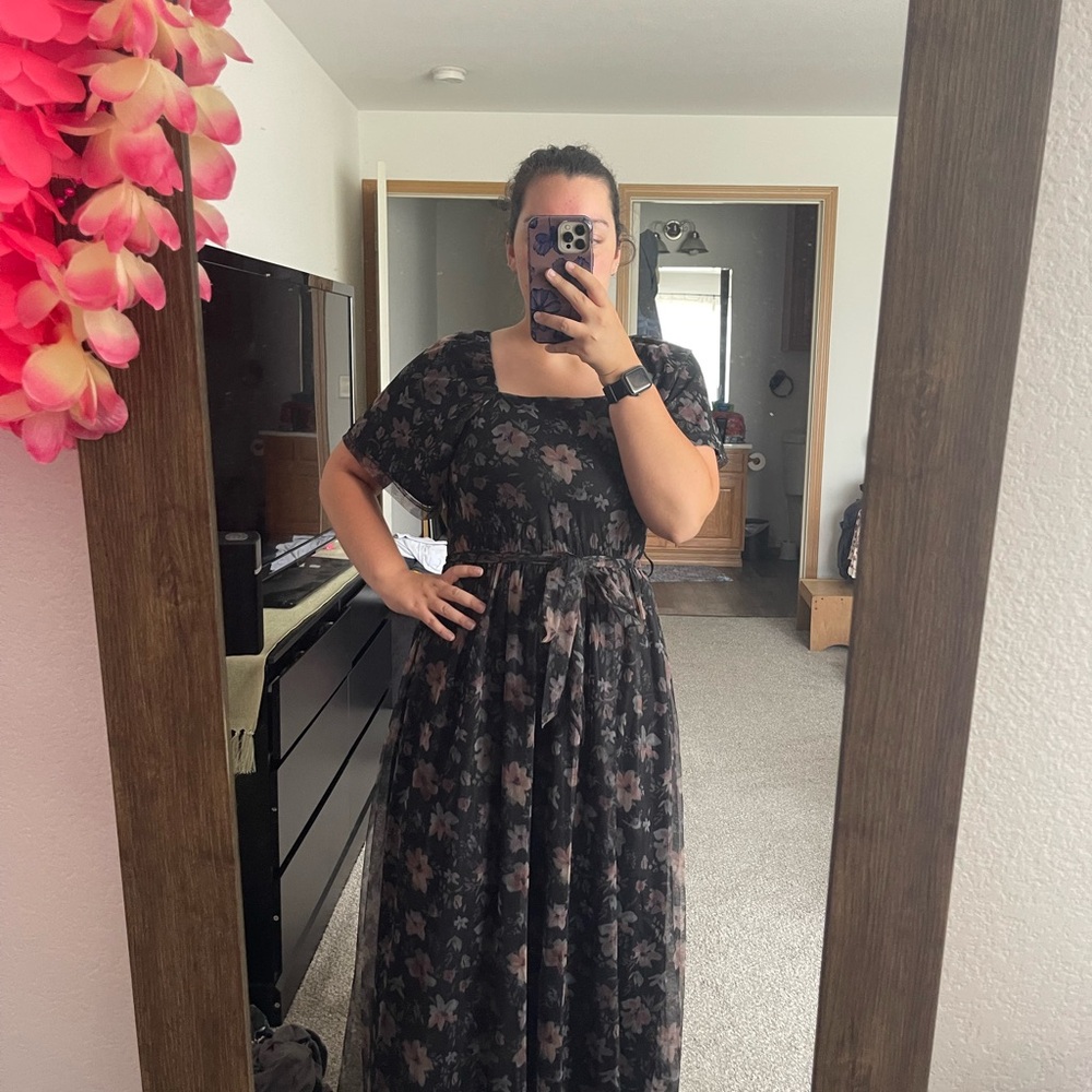 Floral Black Maxi Dress